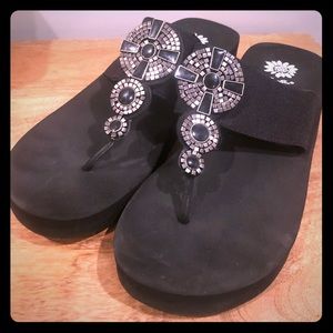 Yellow Box Medallion Wedge Sandal